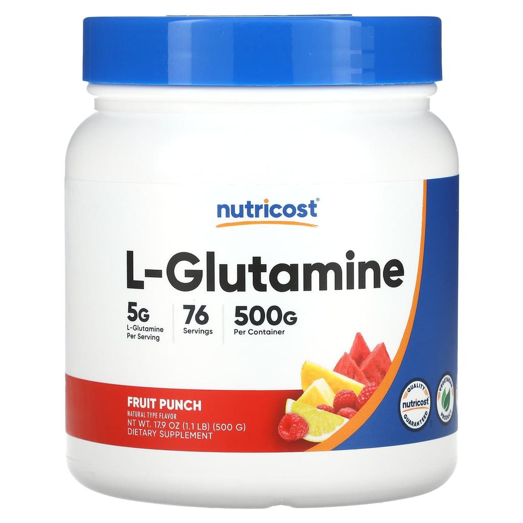 Nutricost L-Glutamine, Fruit Punch, 17.9 Oz (500 G)