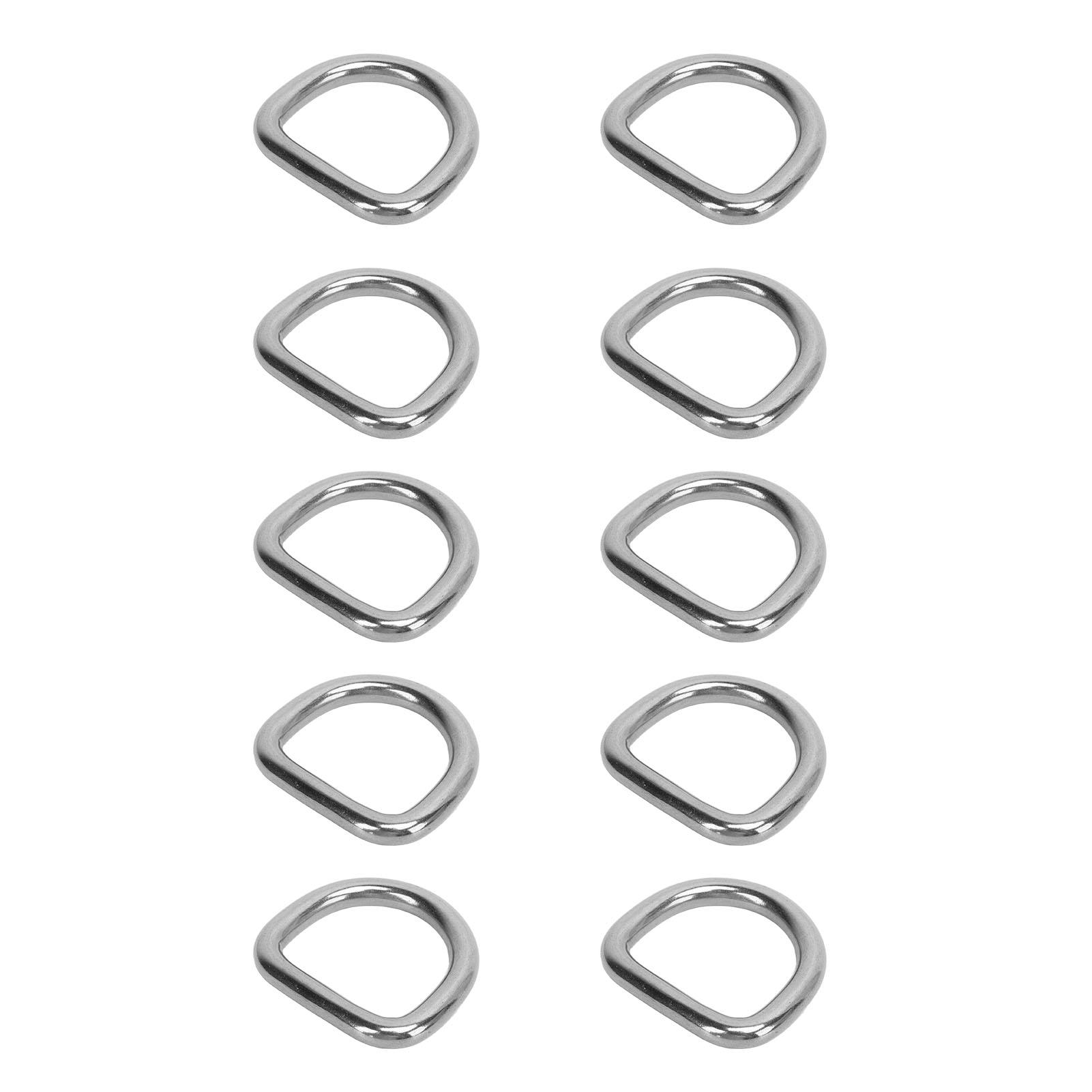 

10pcs 316 Stainless Steel D Semi Circular Welded D Buckle Surfboard Kayak Pull Buckle Hardware 8MM Diameter