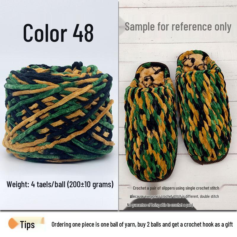 Plush Wool Yarn for Hand-Knitted Crochet Shoes & Slippers