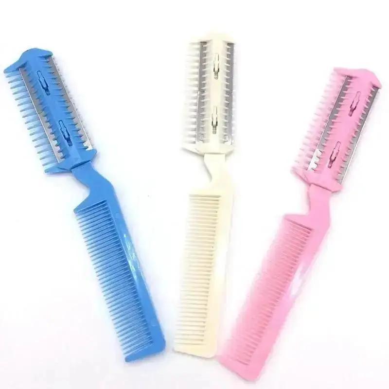 2-in-1 Double Sided Hair Clipper Comb Plastic Hair Clipper Bangs Thinning Colored Comb Hair Salon Hair Comb Pet Hair Comb