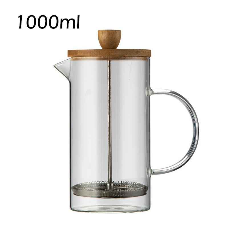 French Press Coffee Maker Classic Coffee Press Heat-Resistant Borosilicate Glass Coffee Pot Household Cold Brew Tea Pot