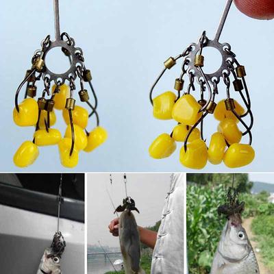 Karpagnag Fiskekroker Høykarbonstål Skarp Eksplosjonskrok Redskap Jiggkroker Sett Karpfiske Multiflerkrok Tilbehør #6 #8 Med Slange Karbonstål