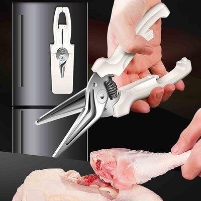 Multifunctional Kitchen Scissors with Integrated Nutcracker and Bottle Opener Stainless Steel Blades and Ergonomic Handle for Food Preparation
