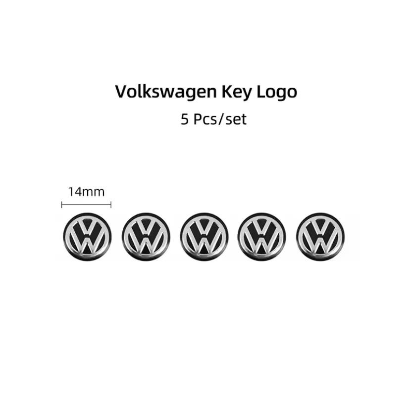 For VW Polo Golf MK6 MK7 MK7.5 CC Scirocco Arteon Touareg Taigo 14MM Car WE37 Remote Key Badge Emblem Metal Logo Stickers Tire Valve