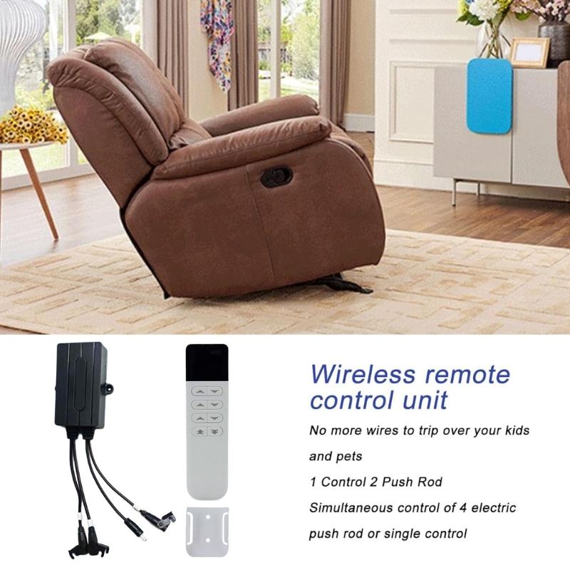 Cordless  Recliner Hand Control with 2.4G RF Signal & Easy Installation Remote Controllers for Single Motor Furniture