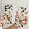 Magnetic Adsorption Phone Case For Samsung Galaxy Z Fold 7 6 Fold7 Fold6 Fold5 5G Ink Flower Design Anti Scratch Hard Back Cover