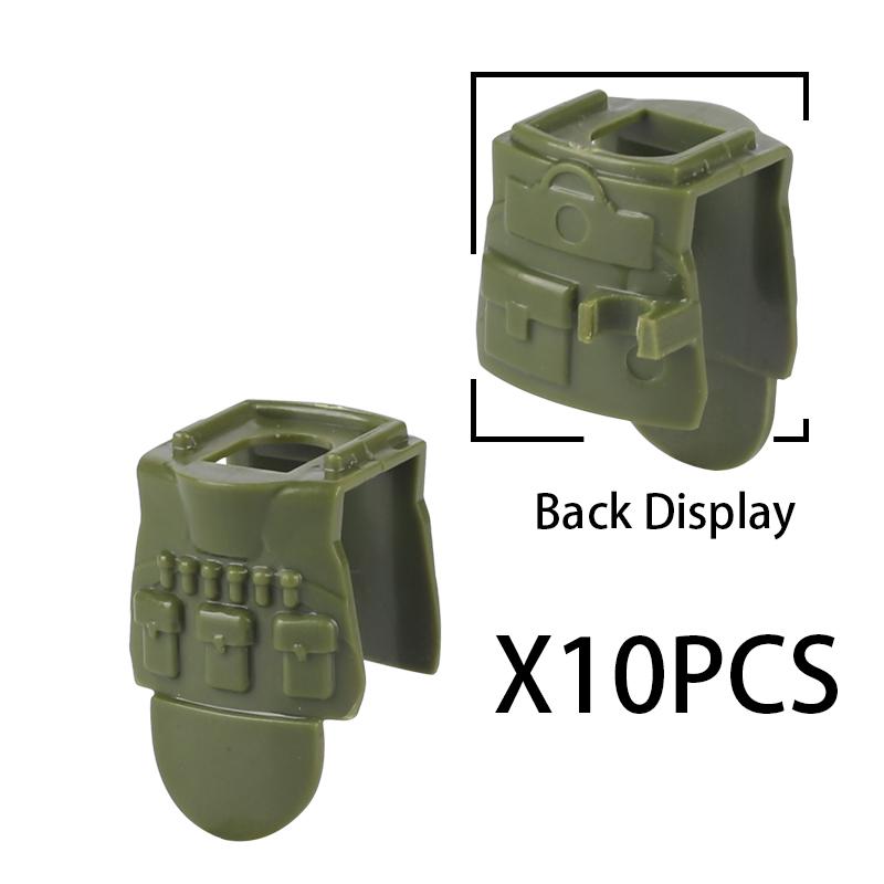 MOC Military SWAT Soldiers Building Blocks Accessories Set Medical Box Vest Backpack Bricks Kids Gift