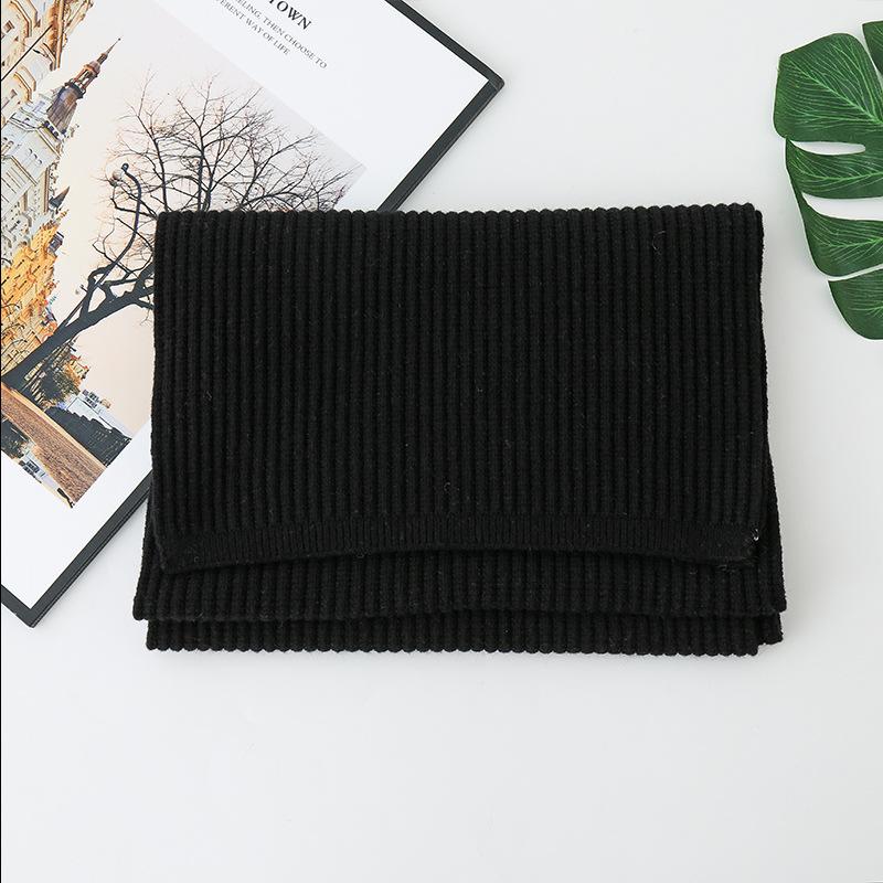 Korean version of autumn and winter new imitation cashmere scarf knitted double-sided striped corn pattern student female solid color shawl