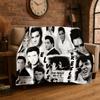 Retro The King E-Elvis Presley Soft Flannel Throw Blanket,Cozy Blanket for Bed,Couch,Sofa,Bedroom,Living Room,Travel,Picnic Kid