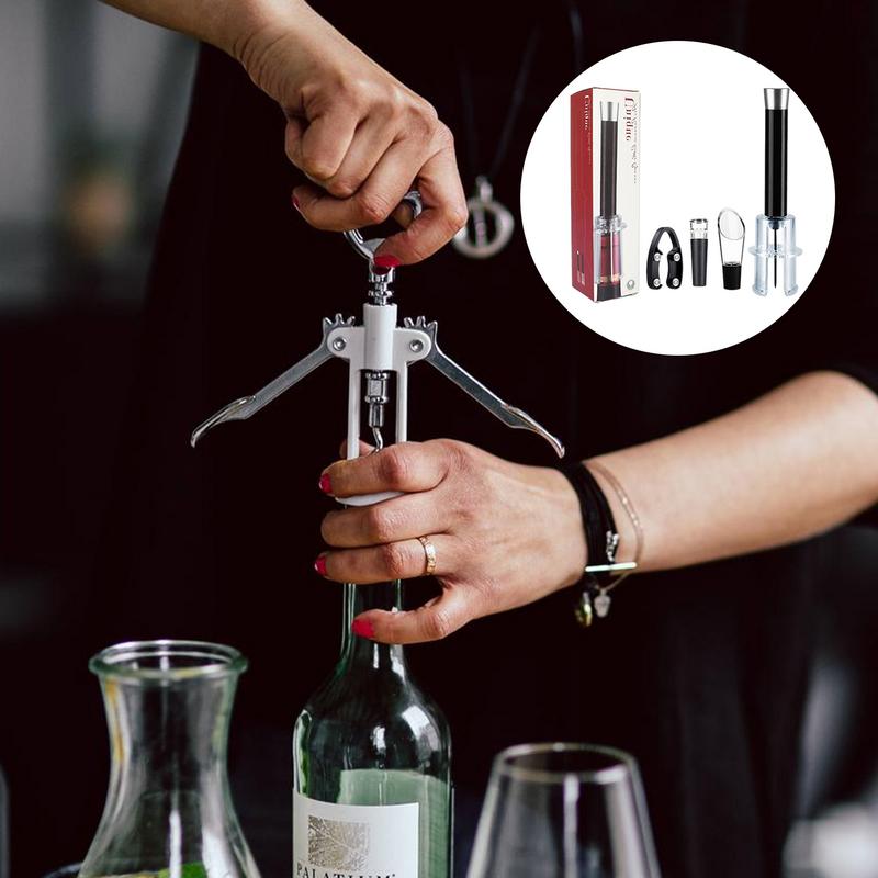 Red Wine Bottle Opener Set Foil Cutter Gift Set Wine Bottles Opener Multifunctional Wine Opener Kit for Home Bar Outdoor Picnic