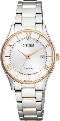Kollektion Dünnes Paar Modell Eco-Drive Funkgesteuerte Uhr, Serie, ES0002-57A, Damen