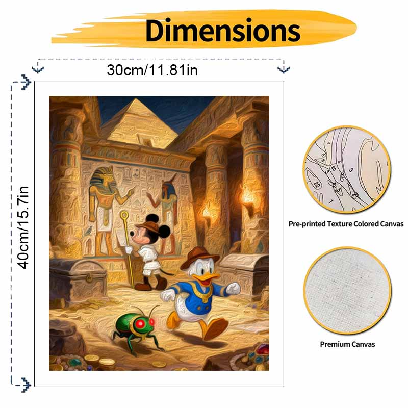 Disney Oil Paint Digital Painting Art Kit Egyptian Adventure FillIn Painting Home Decor