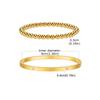 Fashion Stackable Stainless Steel Beads Bracelet for Women, Cubic Zircon Gold Plated Bangle, Waterproof Light Luxury Jewelry