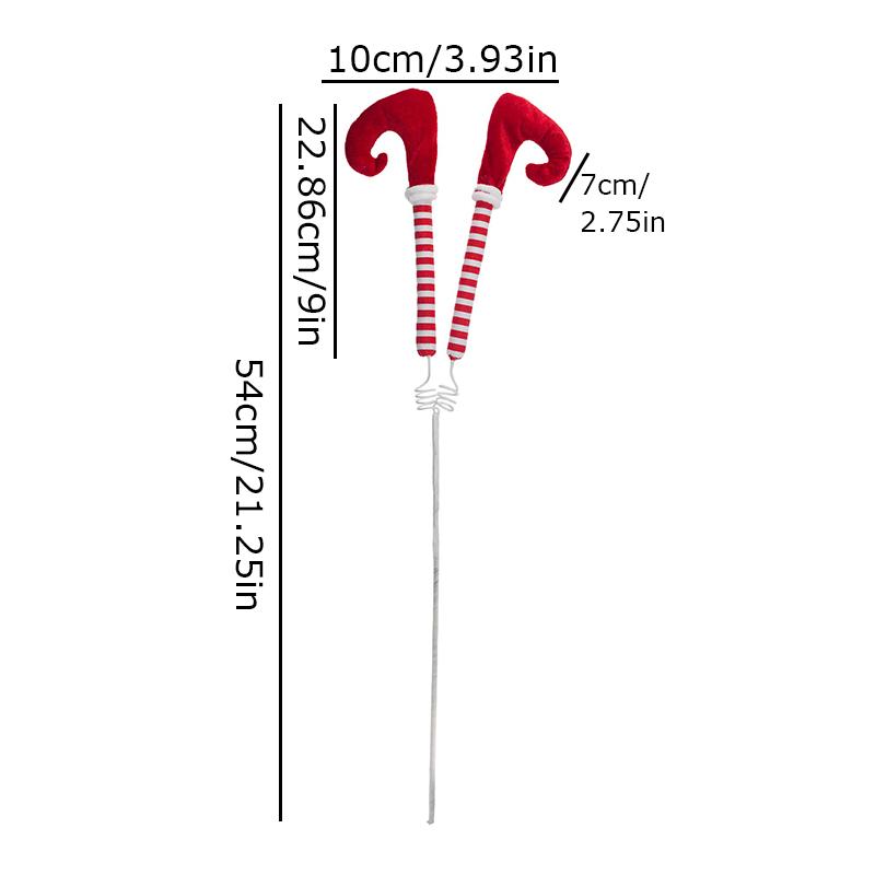 Christmas Stripe Pattern Design Fabric Art Handicrafts Xmas Tree Simulated Cane Candy Ornament Festival Decoration