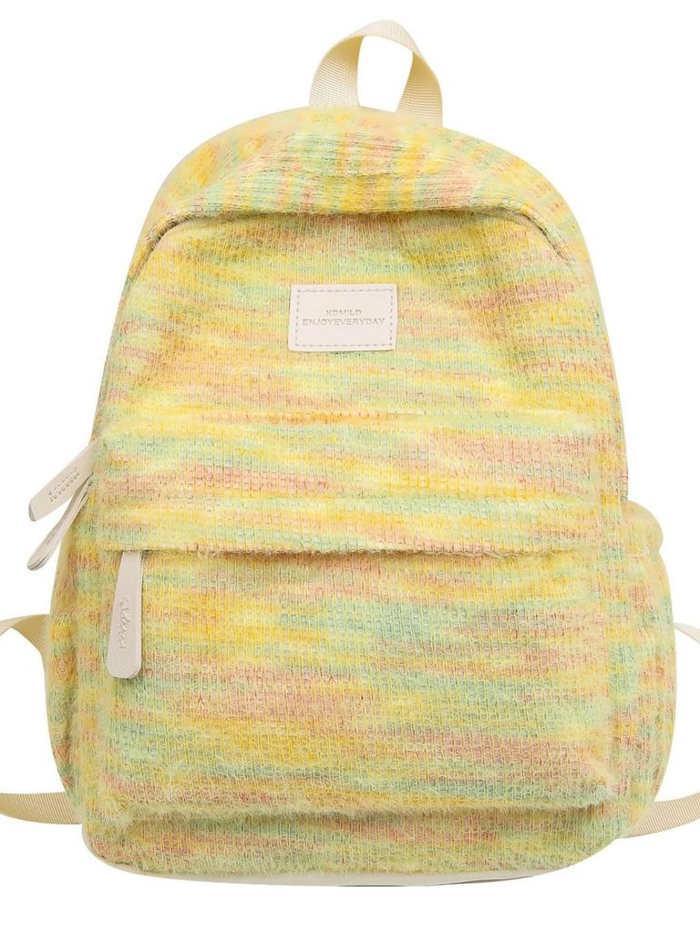 Soft Plush Girls School Backpack With Material And Letter Pattern For Middle School Students