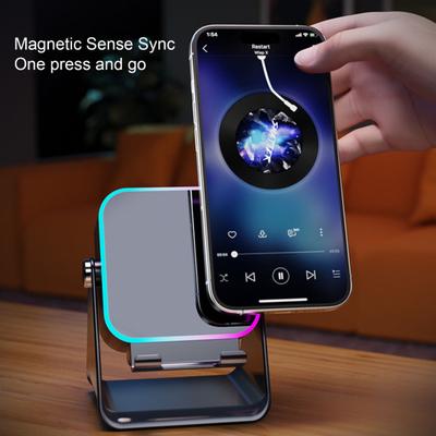 5-in-1 Auto-Sensing Bluetooth-kompatibler Lautsprecher mit verstellbarem Handyhalter Hochwertiger Stereo-Lautsprecher