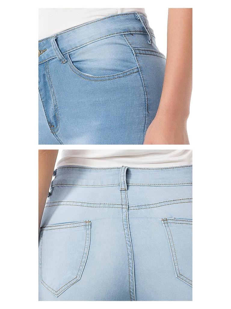 2023 Damen Elastische Denim Skinny Jeans - Europäischer & Amerikanischer Stil, Süd- & Mittelamerikanischer Einfluss, Lagerabverkauf