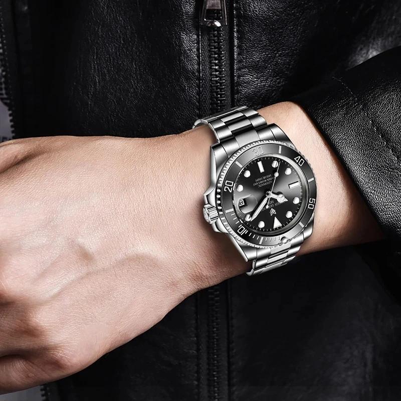 Reloj Automático de Lujo de Marca Superior para Hombre Moda Impermeable Deportivo Relojes de Pulsera Mecánicos para Hombre Casual Automático con Fecha