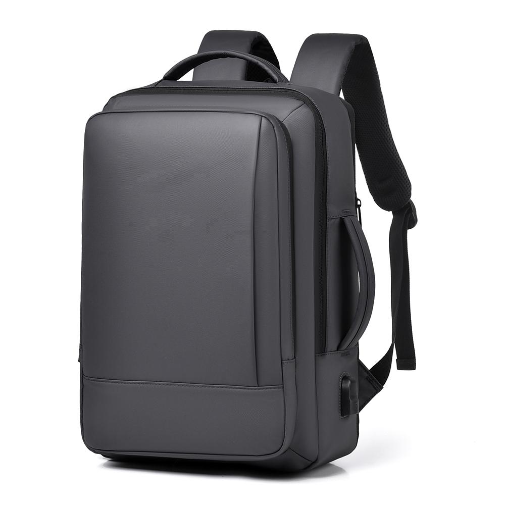

1 шт. Расширяемый дорожный рюкзак, деловой рюкзак для ноутбука с несколькими отделениями для офиса, путешествий, повседневного использования серый
