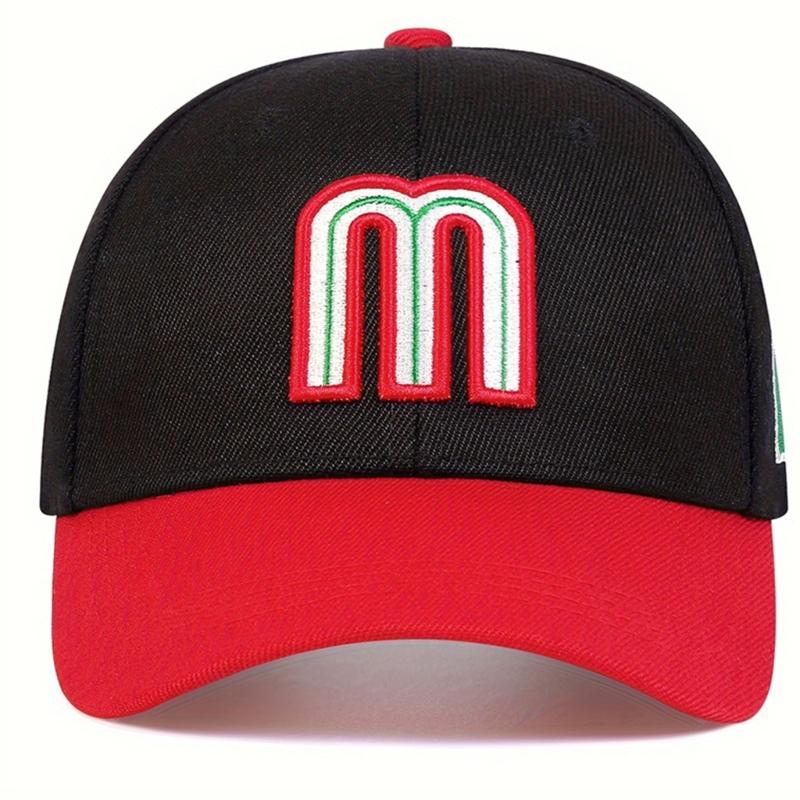 Mexico M Letter Embroidered Baseball Cap Adjustable Cotton Polyester Blend Sunhat For Men Women Kids