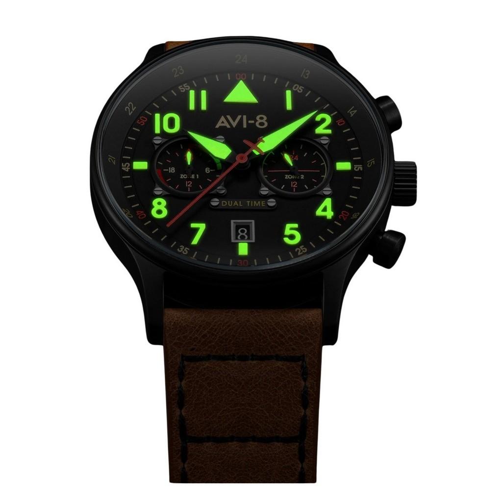 AVI-8 Hawker Hurricane Carey Dual Time Debden Black Dial Quartz AV-4088-03 Men's Watch