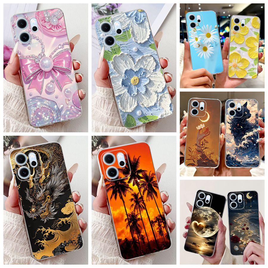 Phone Case For OPPO Reno14 F 5G Capa Soft Silicone New Flower Protective Back Cover For Oppo Reno 14F 14 F CPH2743 Fundas Coque
