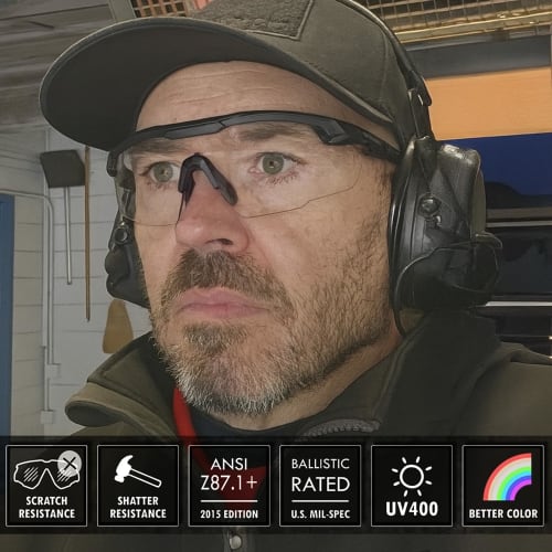 HTS HUNTERSKY Anti-Fog Tactical Shooting Glasses for Men, S57 Military Eye Professional Ballistic Safety Glasses for Shooting Eye Protection