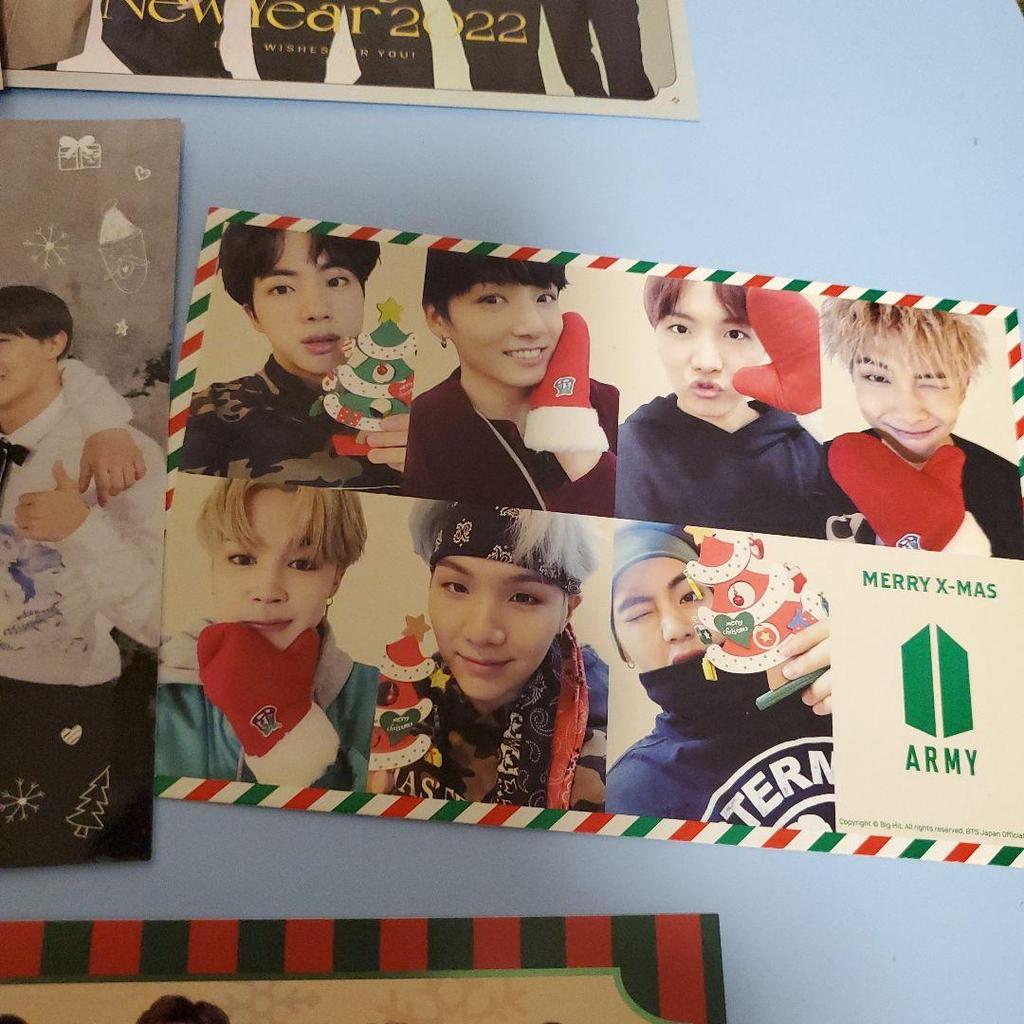 [USED] BTS Official Not for Sale Japan FC Exclusive New Year's Cards Christmas Cards Set of 7