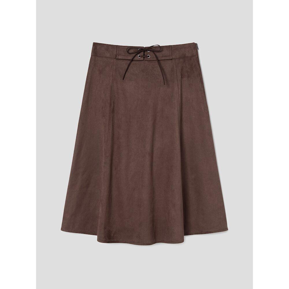8SECONDS Suede Midi Skirt Brown