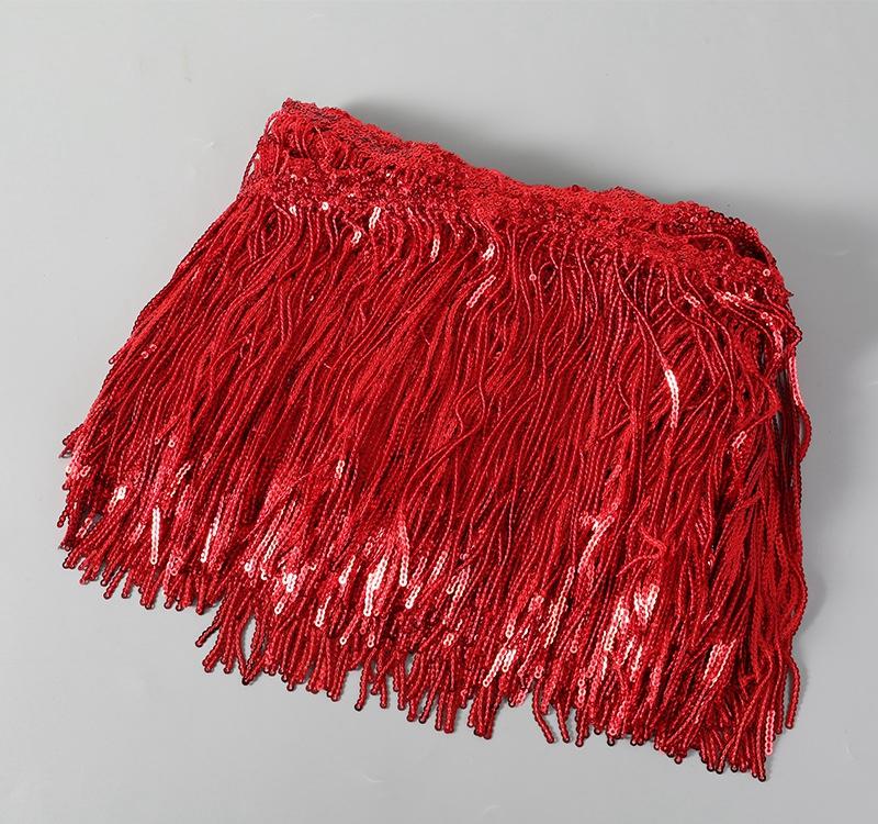 

1-5 Ярдов 17см ГлиттерЛазер Пайетки Бахрома Кисточка Кружевная Отделка Латинские Танцы Свадебные Платья Одежда DIY Поделки Отделка Кисточка Бахрома 17cmX1yards красный