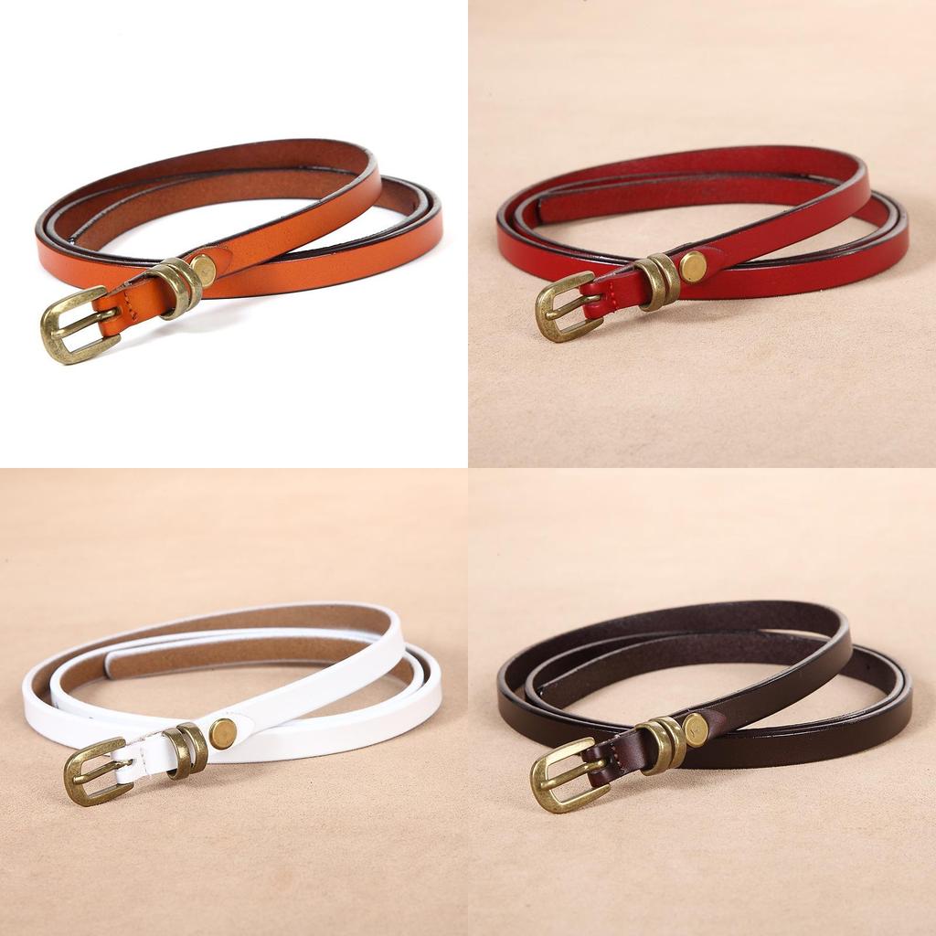 Leder Vintage Damen Gürtel mit Doppel-Schlaufen-Design für Freizeitkleidung
