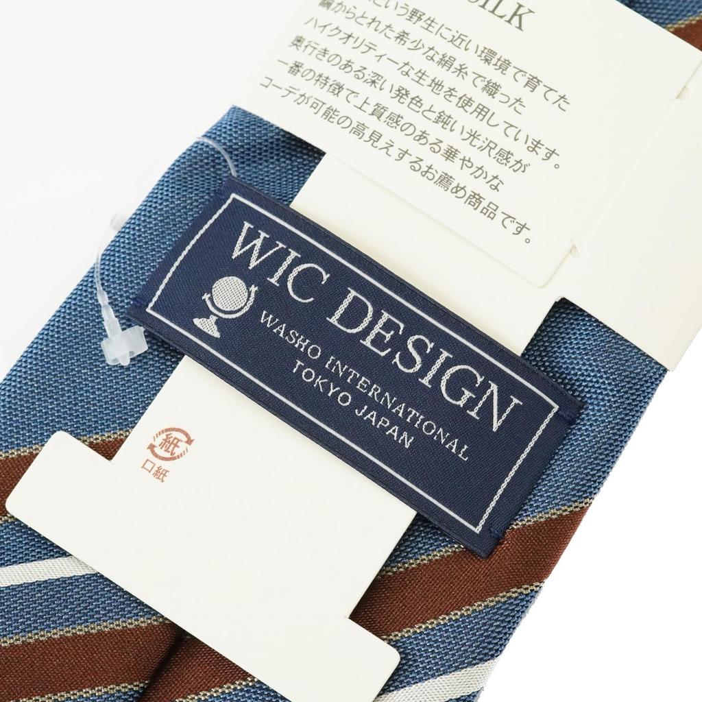 [WIC DESIGN  TUSSAH SILK Striped Tie]