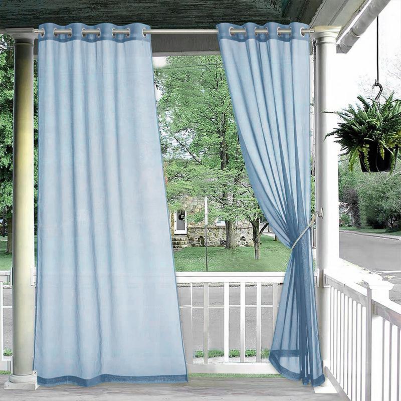 Window Screen Terrace Outdoor Pavilion Light-Filtering Sheer Curtain Outdoor Curtain Waterproof Sheer Curtain