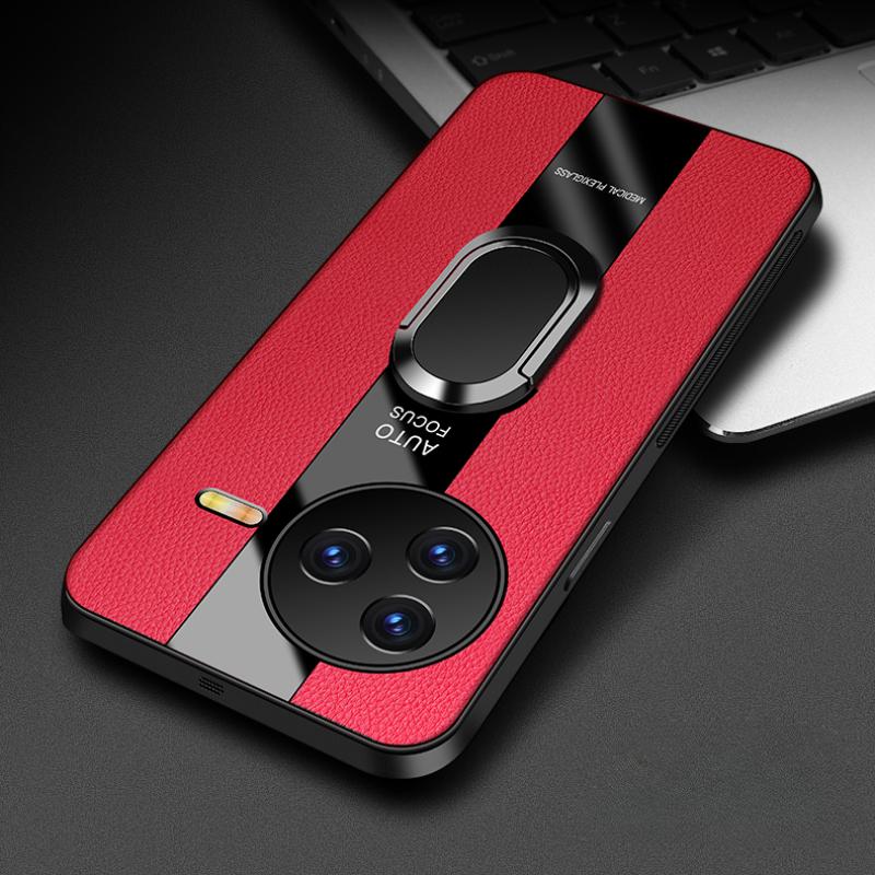 

Магнитный чехол-подставка с кольцом для Redmi K80 Pro, роскошный кожаный противоударный бампер для телефона Redmi K70 Pro K70 Ultra Redmi K60 Ultra красный