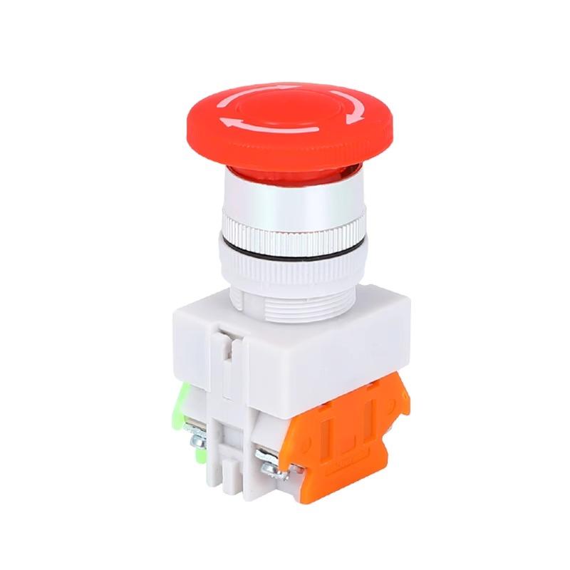 Roter Pilzkopf 1NO 1NC DPST Not-Aus-Druckschalter AC 660 V 10 A Schalterausrüstung Aufzug Aufzug Rastend Selbstverriegelung