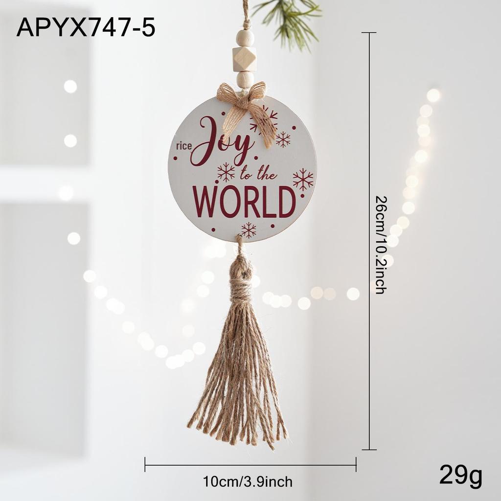 Christmas Wooden Letter Round Ornament - Tree Decoration and Home Décor