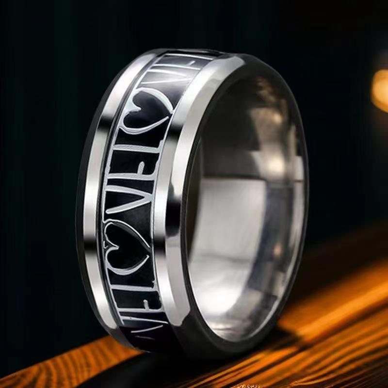 Men's 8mm Retro Titanium Steel Ring: Light Luxury, Niche Design