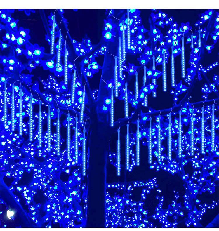 Solar LED Meteor Shower Lights: Colorful Outdoor String Lights for Christmas and Festivals.