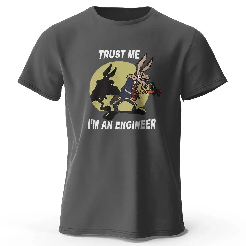 Trust Me I Am An Engineer Printed 100% Cotton Y2k Classic Funny T-Shirt for Men Women Sportswear Tops Tees