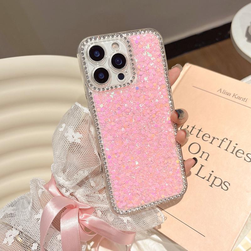 Compatible Samsung A35/A17/A55/S23/S24/S25Ultra Glitter Phone Case with Side Diamonds for Women