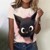 3D Printed Cute Animal Cat Print Women's Casual Round Neck Short Sleeved T-shirt