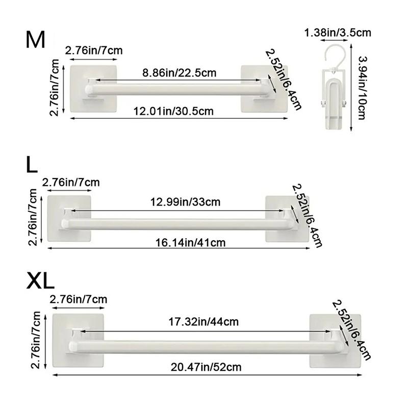 White Kids Wardrobe Hanging Rod Punch-Free Wall Mounted Hat Storage Rack With Clips Plastic Baby Saliva Towel Hook For Home