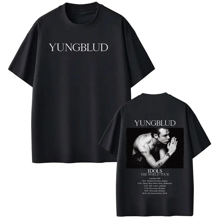 

Unisex Women Hiphop Tshirts Singer Yungblud IDOLS Tour 2026 Graphics Tshirt Shortsleeved Loose Cotton Vintage Oversized Tshirts S