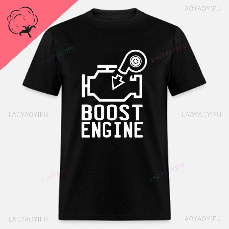 New Boost Turbo Engine Printing Tshirt Car Parts Funny Mechanic Cotton Teeunisex Summer Fashion Top Personality Unisexs Clothing