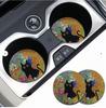 2PCS Flower Cat Car Cup Mat Stand Anti Slip Mat Bottle Stand Cup Mat Car Interior Anti Slip Cup Stand