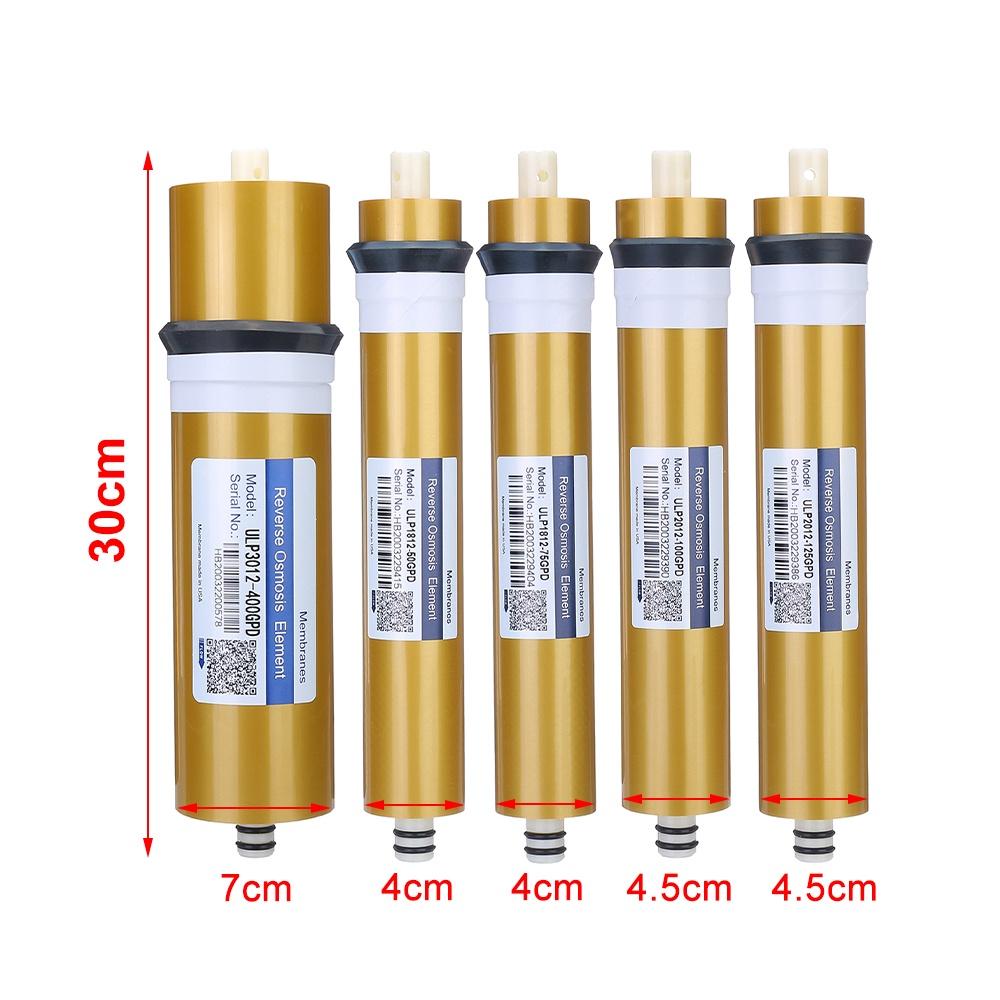 Gold 400GPD /125/100/75/50GPD Reverse Osmosis RO Membrane Replacement Water Filter System Purifier Drinking Water Treatment Home Kitchen