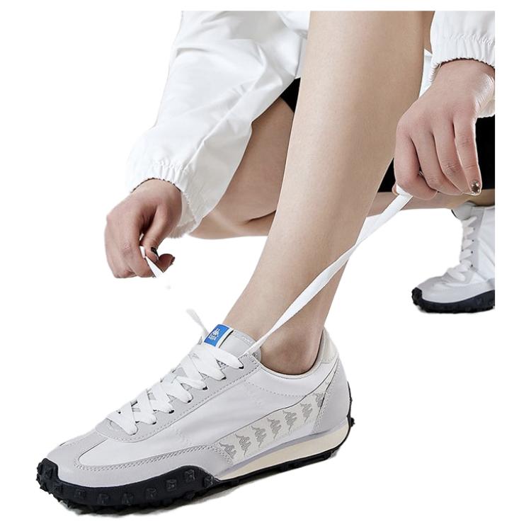 Kappa Fashionable Versatile Fabric Synthetic Leather Non-Slip Wear-Resistant Low-Top Casual Running Shoes Unisex sneaker Glacier-Gray K0DX5MM09-084