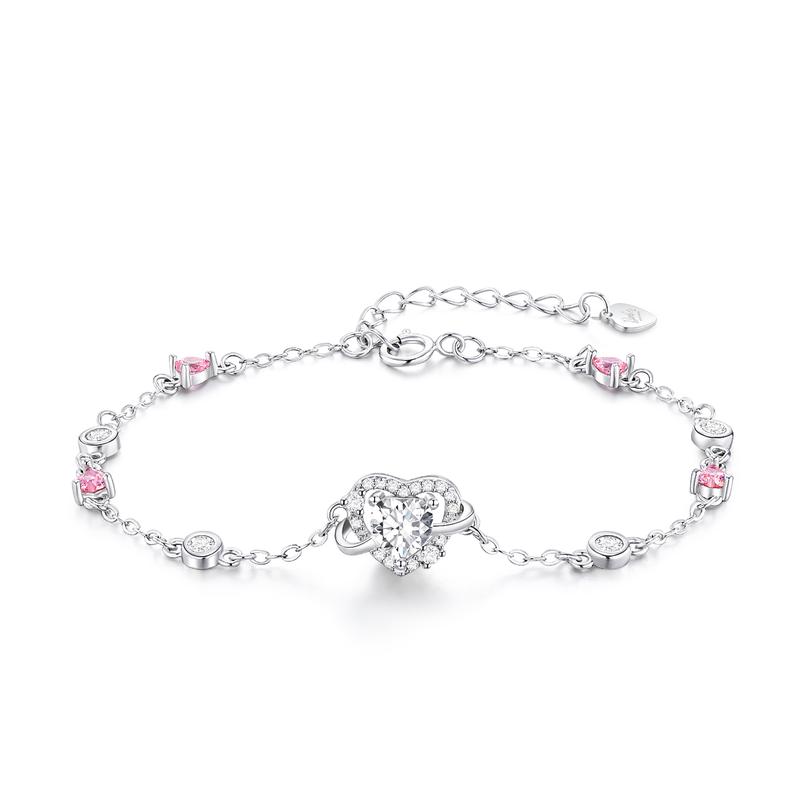 Barbie crystal bracelet [ Crystal* Explosive] Love Planet Bracelet, Niche Design, Commemorating Lover’s Date Confession Y-AX2506059 серебряный