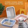 Portable Foldable Large Capacity Cat Litter Box - Semi-closed Anti-Splash Cat Tray Bedpan Practical Pet Cleaning Bath Basin