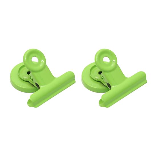 

2Pcs Magnetic Folder Strong Metal Binder Clips 38mm Heavy-Duty Fridge Magnets for Refrigerator Whiteboard Office Home зелёный